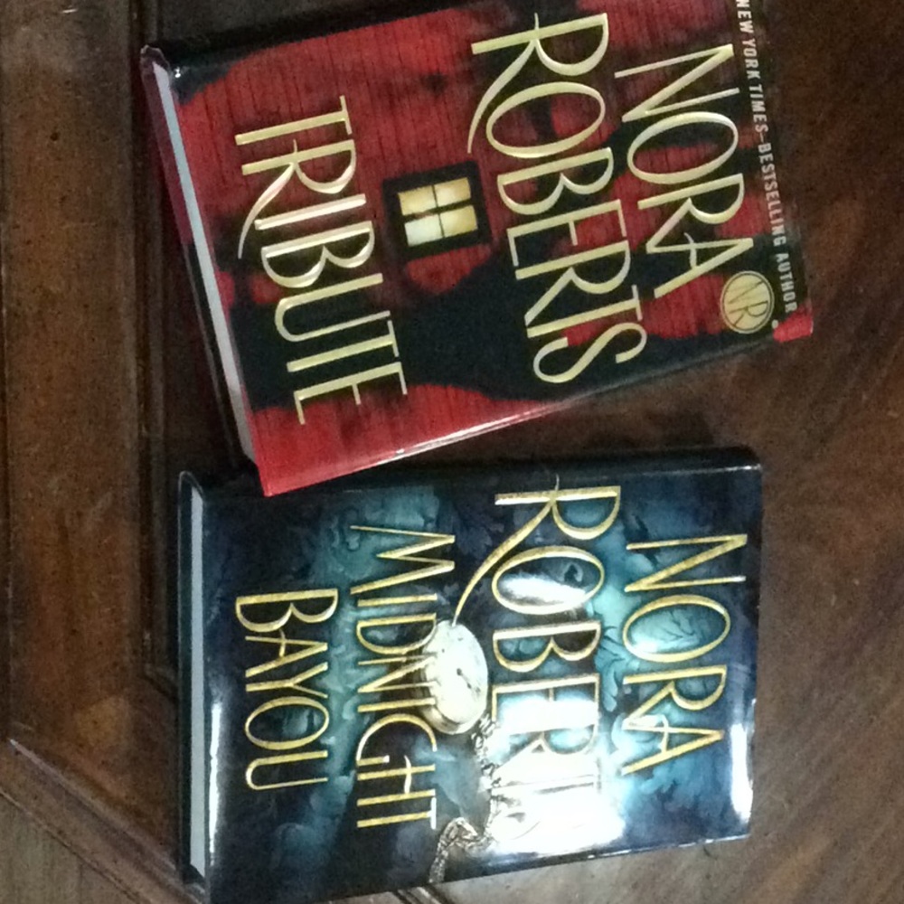 2 Nora Roberts hardbacks Midnight Bayou & Tribute